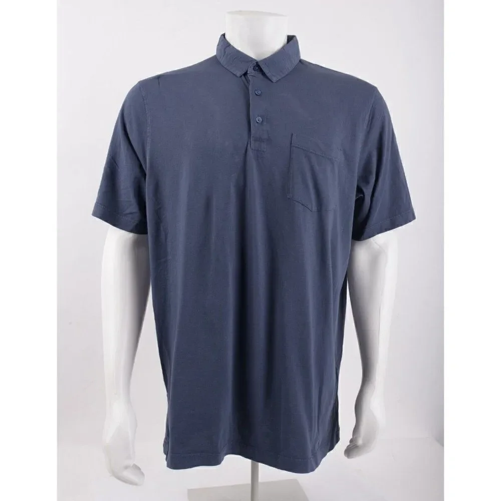 Zara Mens Polo Shirt Size M Navy Blue Contrast collar Short sleeve 6462/406 NWT